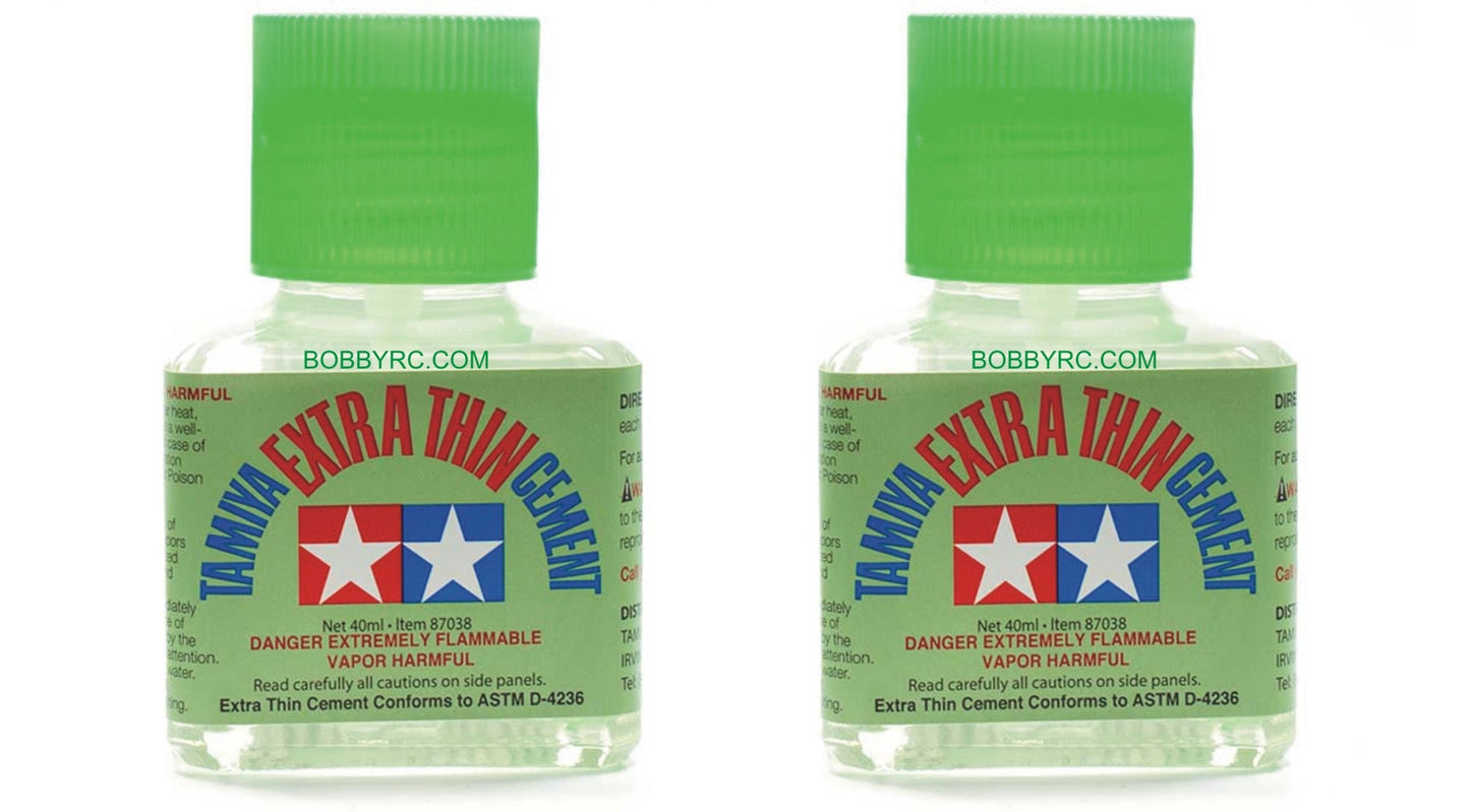 Tamiya (2 Pack) 87038 Extra Thin Cement Glue Fine Tip 40ml