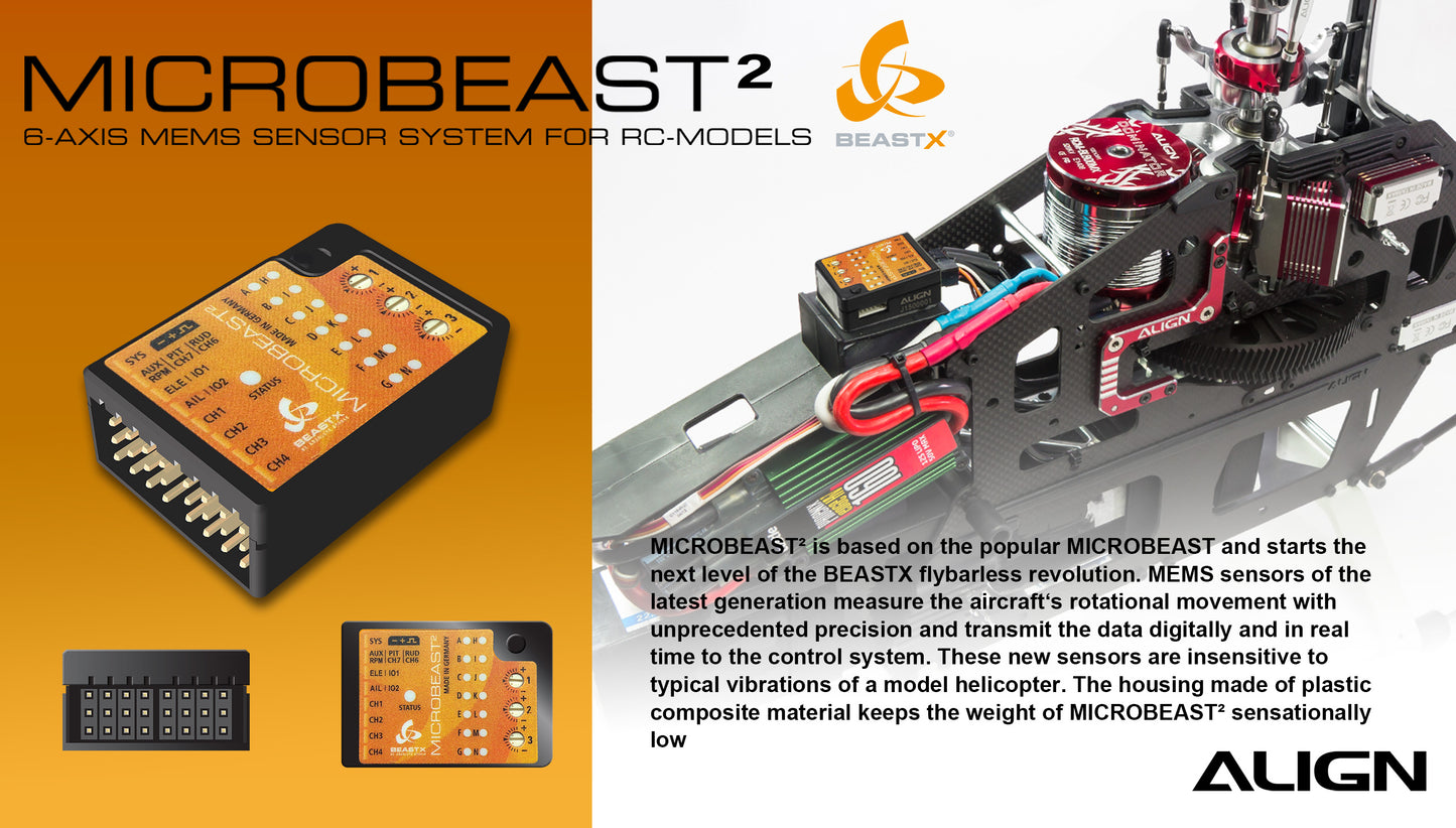 Align/T-Rex Helicopters BeastX Microbeast 2 PLUS Flybarless System HEGBP301