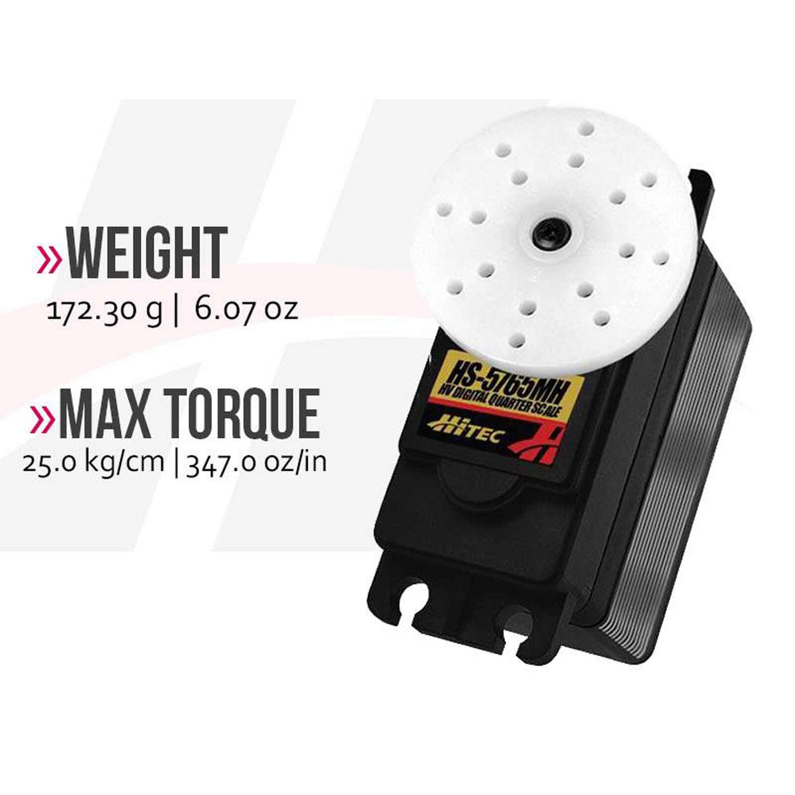 Hitec HS-5765MH High Voltage, Metal Gear, Giant Scale Servo .13sec/347oz @ 7.4v