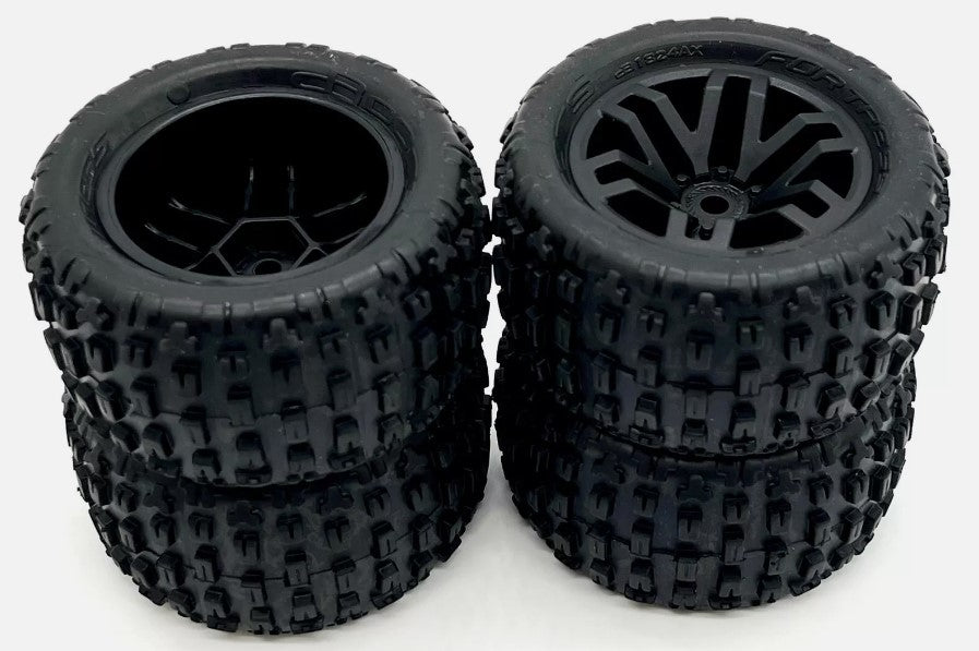 Arrma 1/18 GRANITE , 1/16 QUAKE , 1/16 GORGON GROM Wheels & Tires (set of 4) Fortress dboots - BOBBYRC