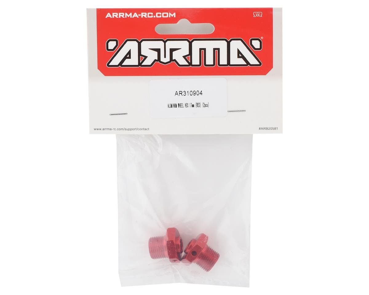 Arrma 17mm Aluminum Wheel Hex (Red) (2) 1/8 TYPHON - BOBBYRC
