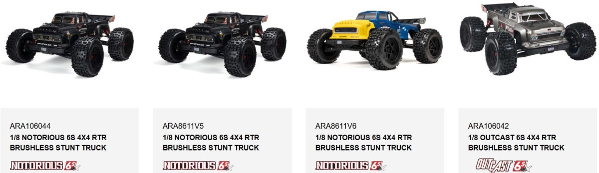 Arrma Front Lower Suspension Arms (2) Outcast, Talion, Notorious Kraton 6S EXB - BOBBYRC