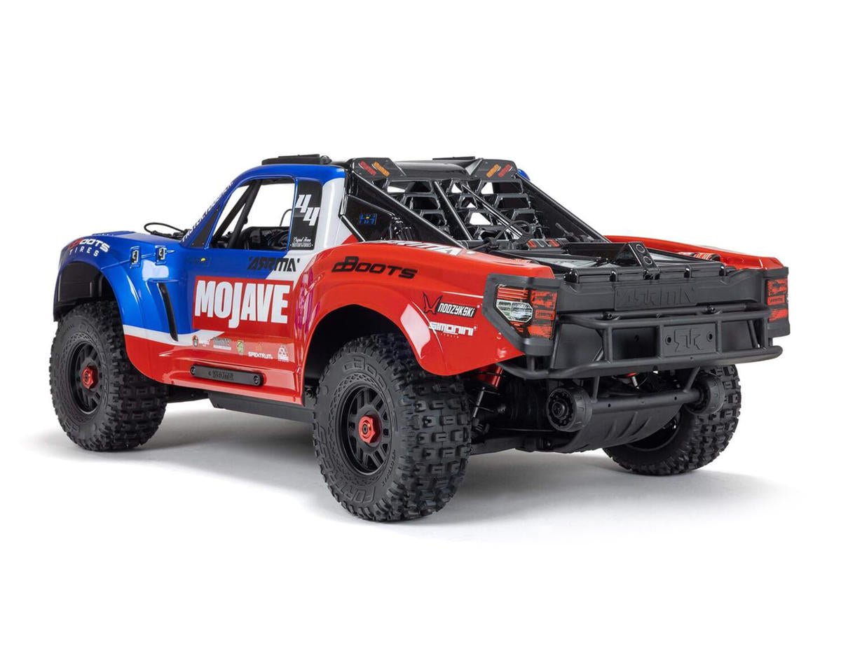 Arrma Mojave 4S BLX Brushless 1/8 4WD RTR Electric Desert Truck (Blue/Red) w/Spektrum SLT3 2.4GHz Radio - BOBBYRC