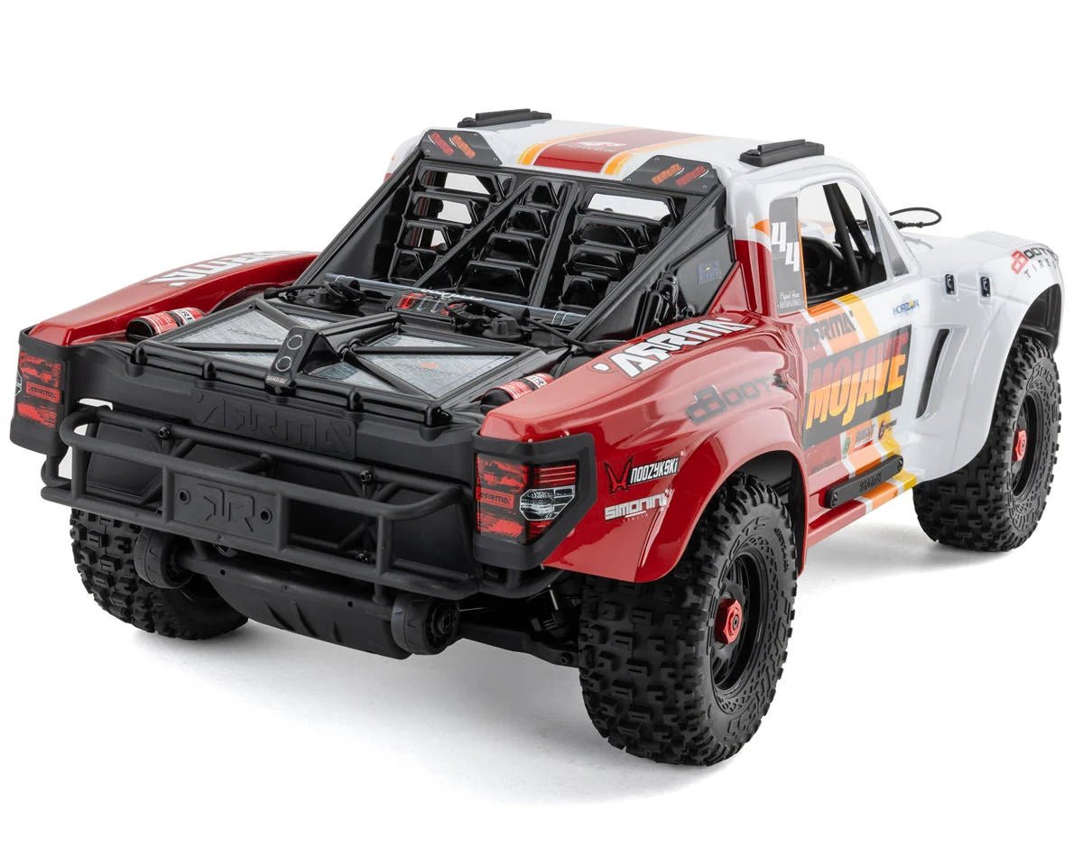 Arrma Mojave 4S BLX Brushless 1/8 4WD RTR Electric Desert Truck (White/Red) w/Spektrum SLT3 2.4GHz Radio - BOBBYRC