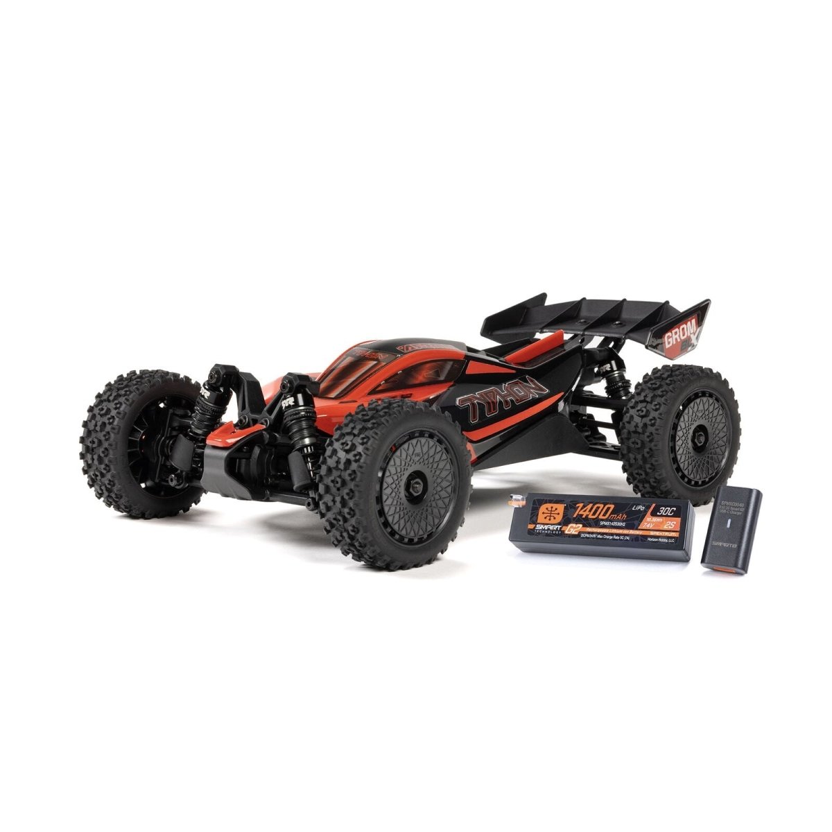 Arrma Typhon Grom 223S BLX Brushless 4X4 Small Scale Buggy RTR with Battery & Charger, Red - BOBBYRC