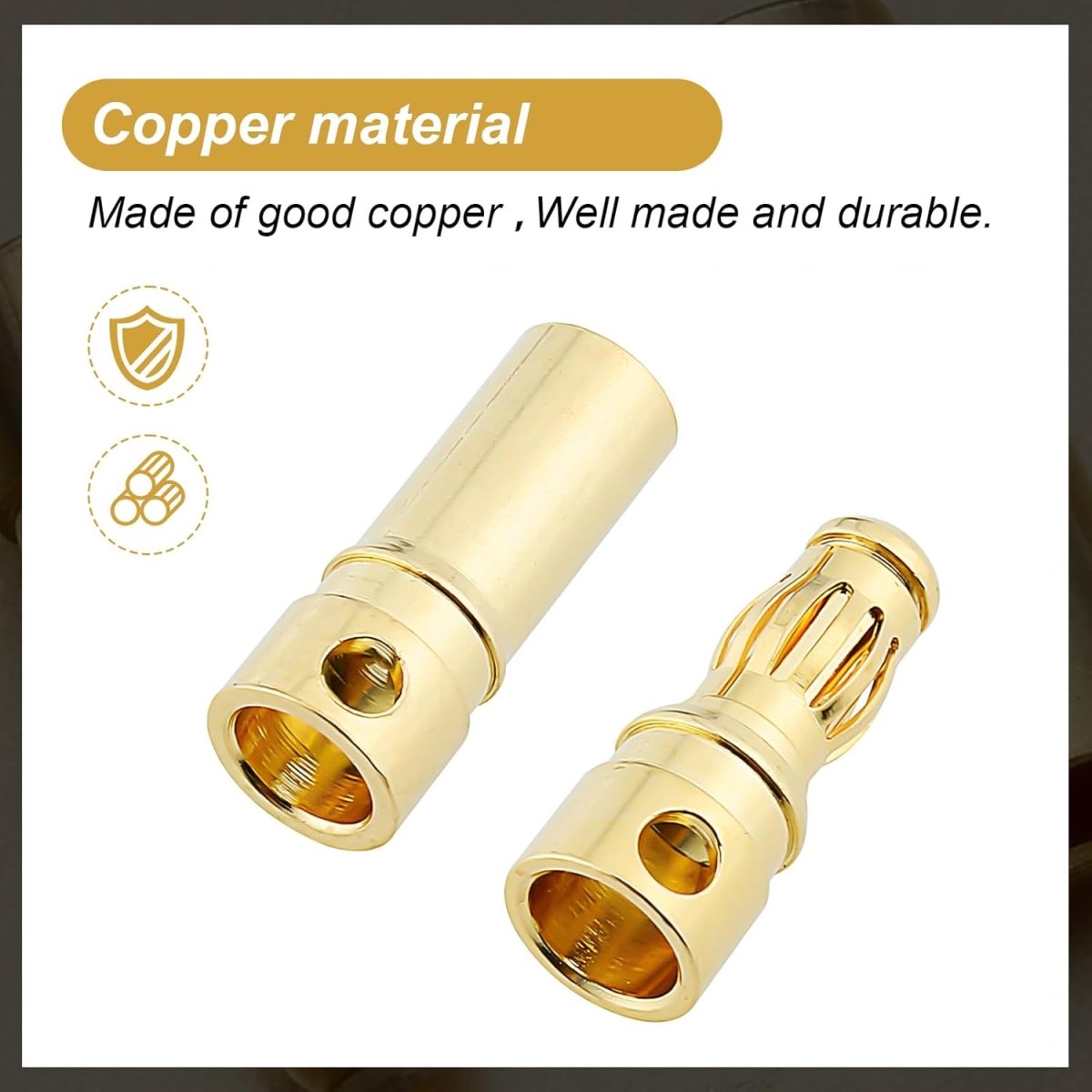 BOBBYRC (3 Male/3 Female)3.5mm Gold Bullet Connector Set - BOBBYRC
