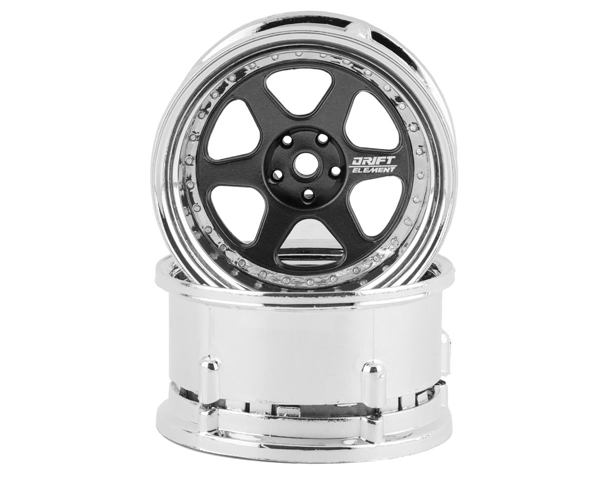 DS Racing Drift Element 6 Spoke Drift Wheels (2) (Adjustable Offset) w/12mm Hex - BOBBYRC