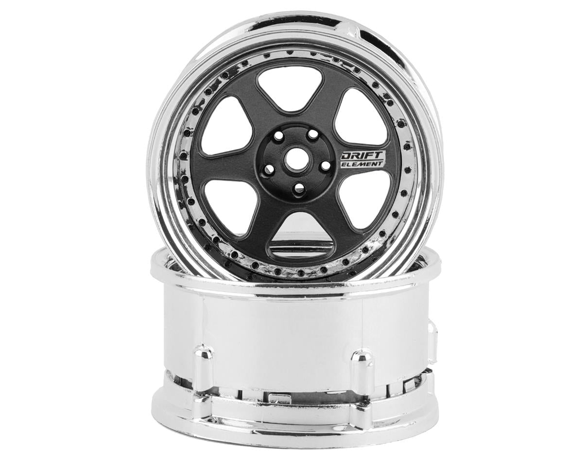 DS Racing Drift Element 6 Spoke Drift Wheels (2) (Adjustable Offset) w/12mm Hex - BOBBYRC