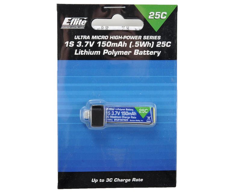 E - flite 1S LiPo Battery 25C (3.7V/150mAh) - BOBBYRC
