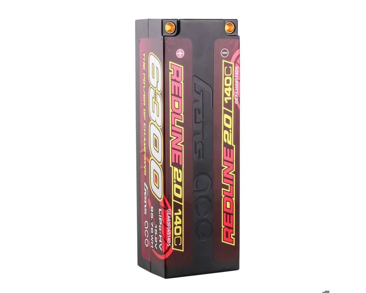 Gens Ace Redline 2.0 4S LiHV Battery 140C (15.2V/6300mAh) w/5.0mm bullet - BOBBYRC
