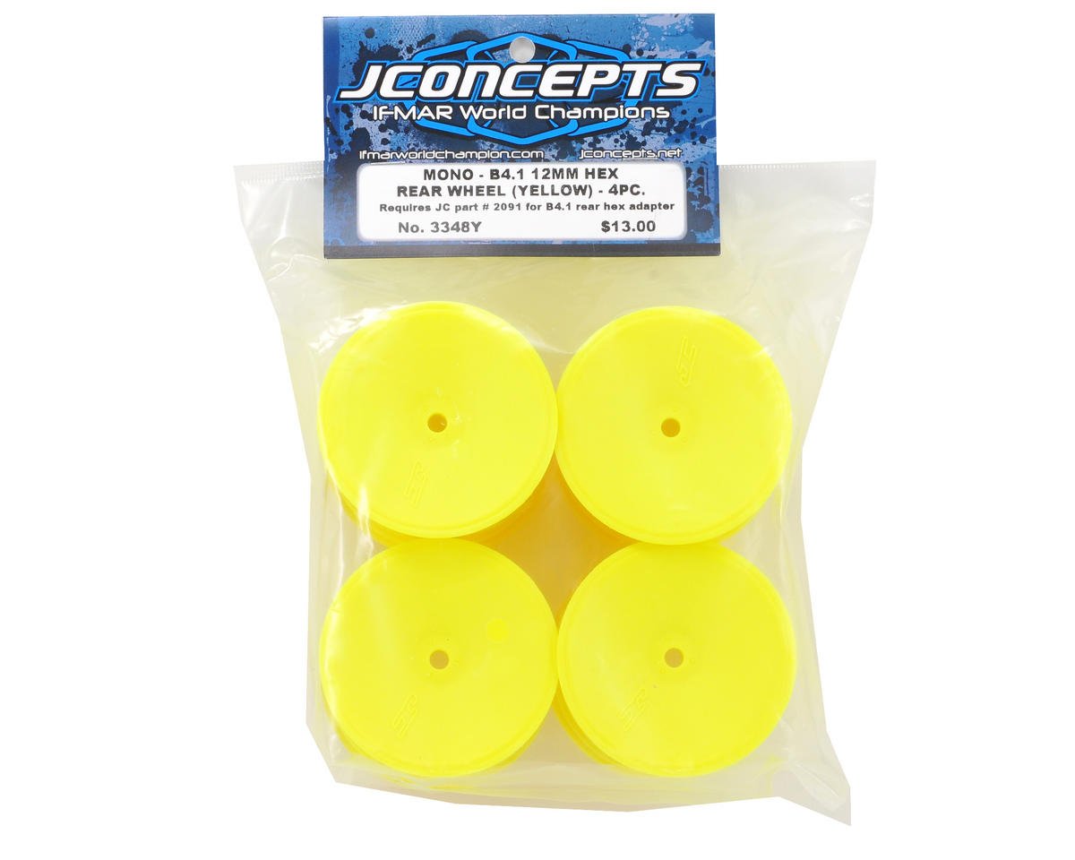JConcepts 12mm Hex Mono 2.2 Rear Wheels (Yellow) (4) (B7/B6/B74/RB6) - BOBBYRC