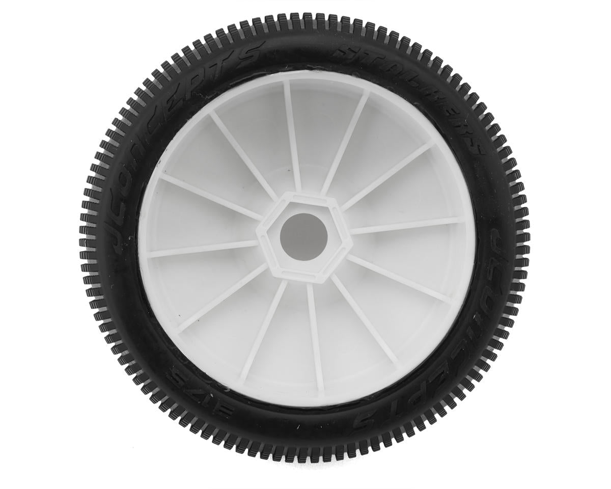 JConcepts Stalkers 1/8 Pre - Mounted Buggy Tire (White) (Green) - BOBBYRC