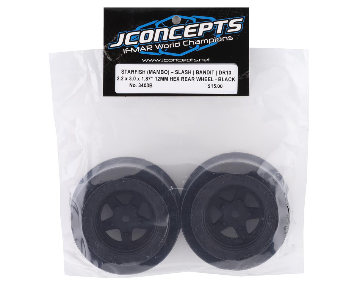 JConcepts Starfish Mambo Street Eliminator Rear Drag Racing Wheels (Black) (2) w/12mm Hex - BOBBYRC