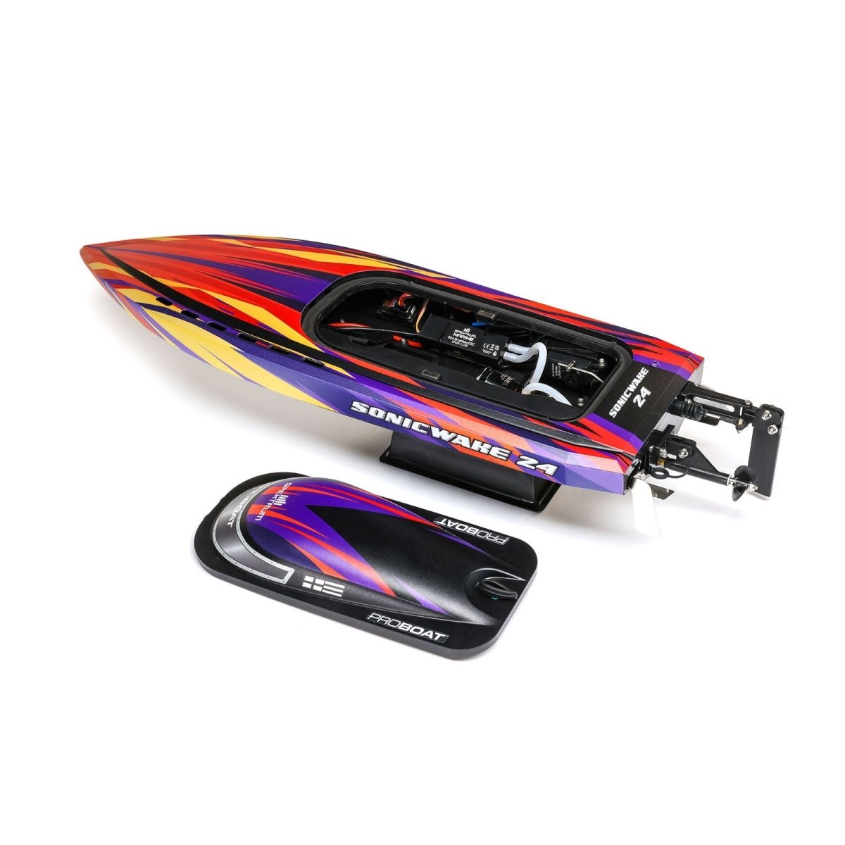 Pro Boat(Red) Sonicwake 24” Self - Righting Brushless Deep - V RTR - BOBBYRC