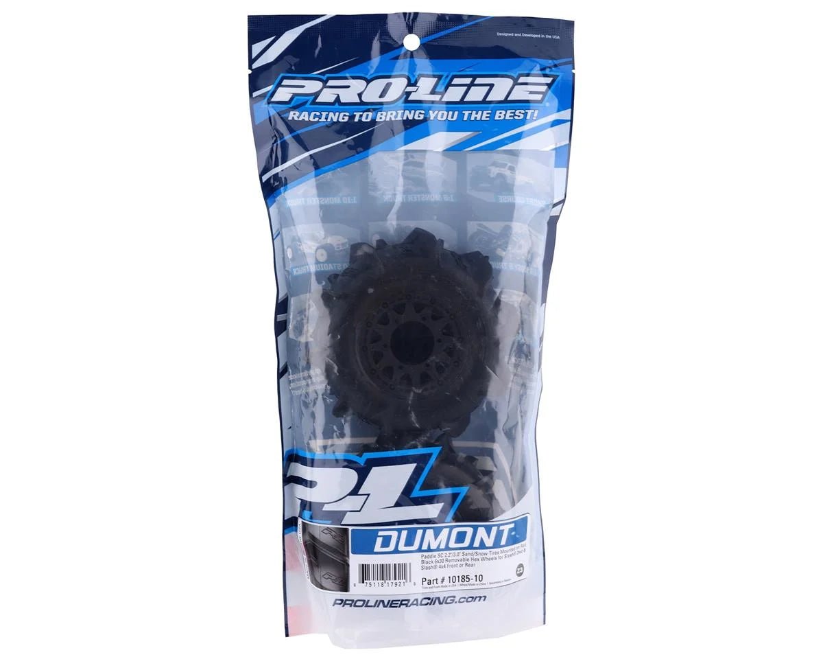 Pro - Line Dumont Paddle 2.2/3.0 Pre - Mounted Tires w/Raid Wheels (Black) (2) (Z3) w/12mm Removable Hex - BOBBYRC
