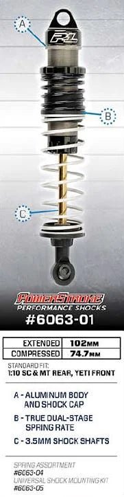 Pro-Line Front + Rear POWERSTROKE Shocks Set Traxxas Slash 4X4 2WD 4WD Shocks - BOBBYRC