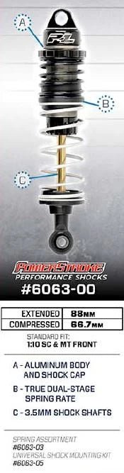 Pro-Line Front + Rear POWERSTROKE Shocks Set Traxxas Slash 4X4 2WD 4WD Shocks - BOBBYRC