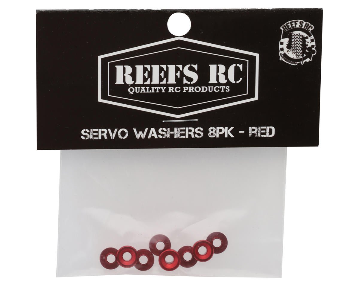 Reefs RC Aluminum Countersunk Servo Washers (Red) (8) - BOBBYRC