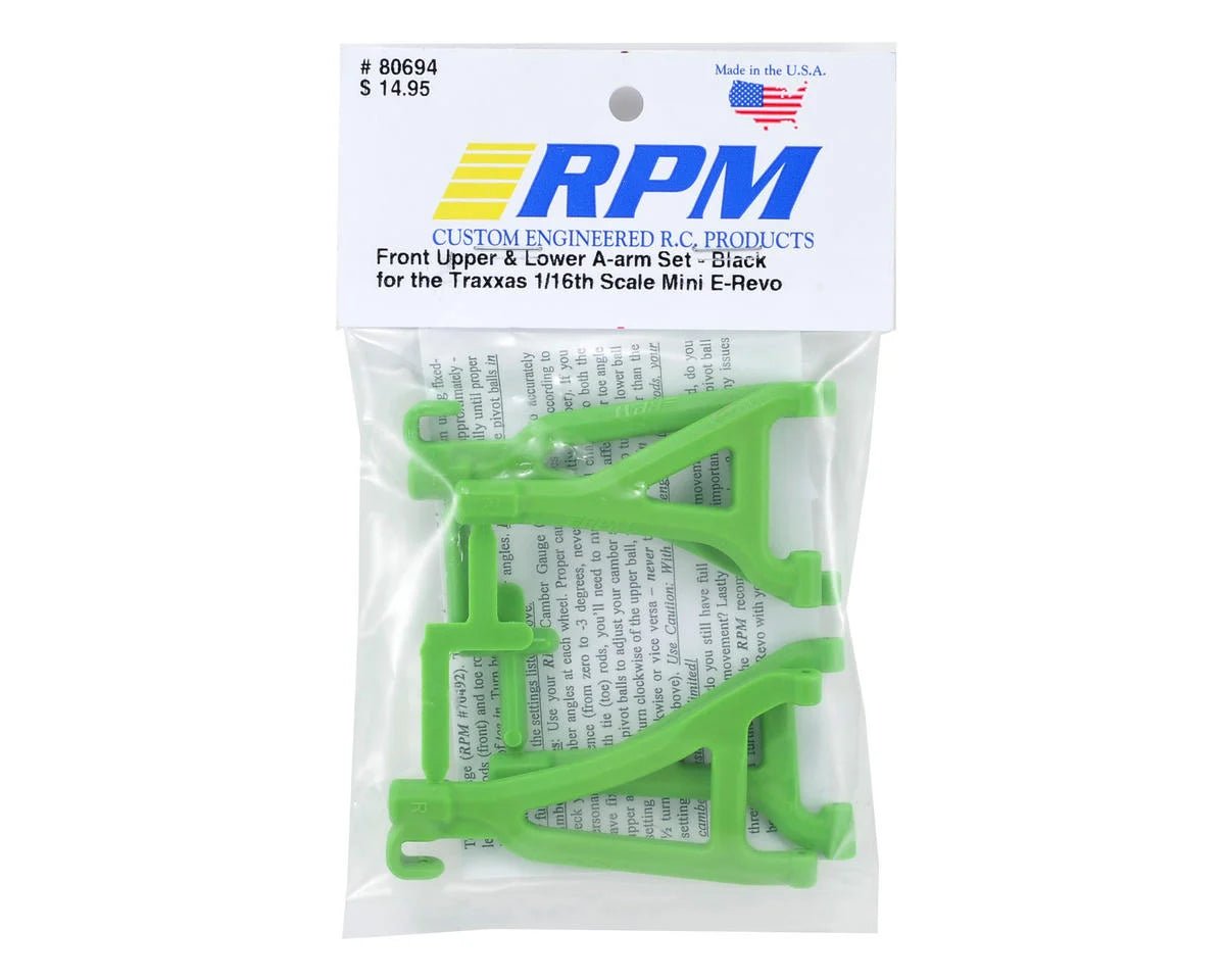 RPM R/C ( Green ) Front Upper Lower A - Arms For Traxxas Mini E - Revo 1/16 - BOBBYRC