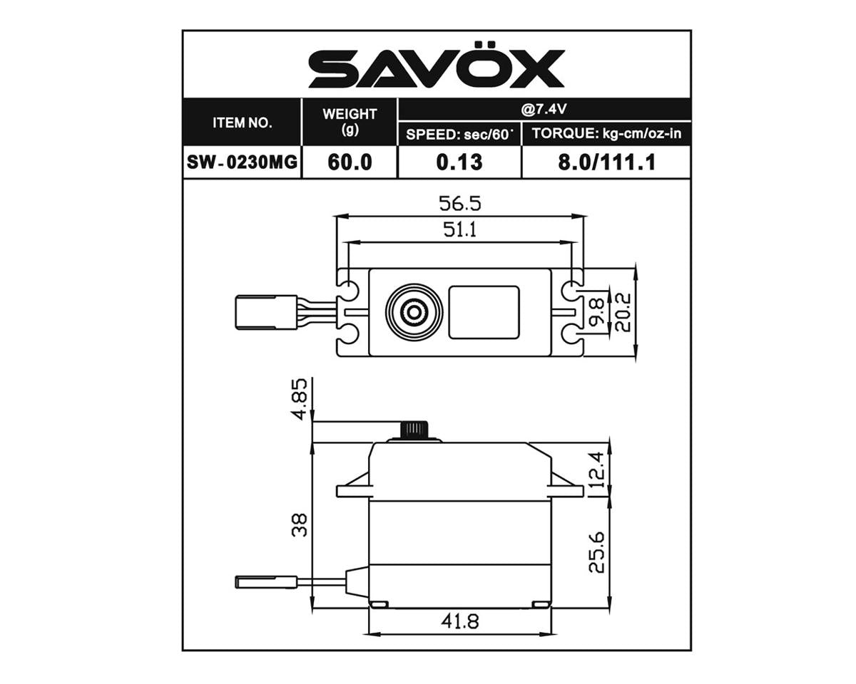 Savox SW0230MG Waterproof Metal Gear Digital Servo W/Soft Start Slash Summit - BOBBYRC