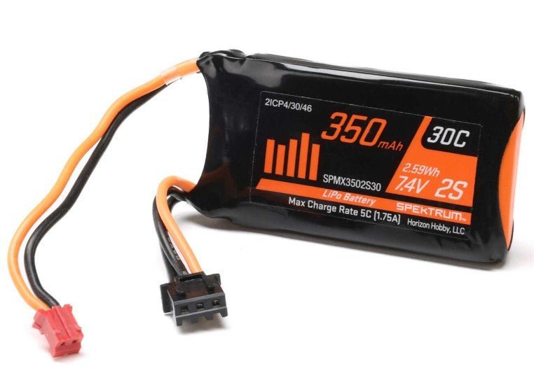 Spektrum RC 2S LiPo 30C Battery Pack (7.4V/350mAh) w/PH2.0 Connector For SCX24 - BOBBYRC