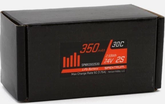 Spektrum RC 2S LiPo 30C Battery Pack (7.4V/350mAh) w/PH2.0 Connector For SCX24 - BOBBYRC