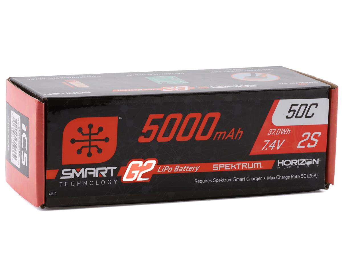 Spektrum RC 2S Smart LiPo 50C Hard Case Battery Pack (7.4V/5000mAh) w/IC5 Connector - BOBBYRC