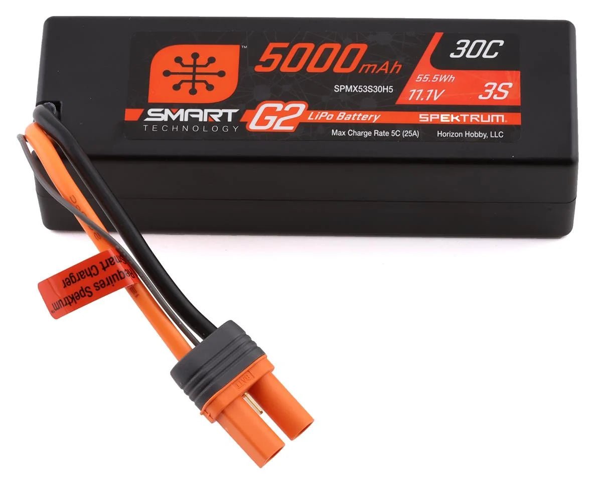 Spektrum RC 3S Smart G2 LiPo 30C Battery Pack (11.1V/5000mAh) w/IC5 Connector - BOBBYRC
