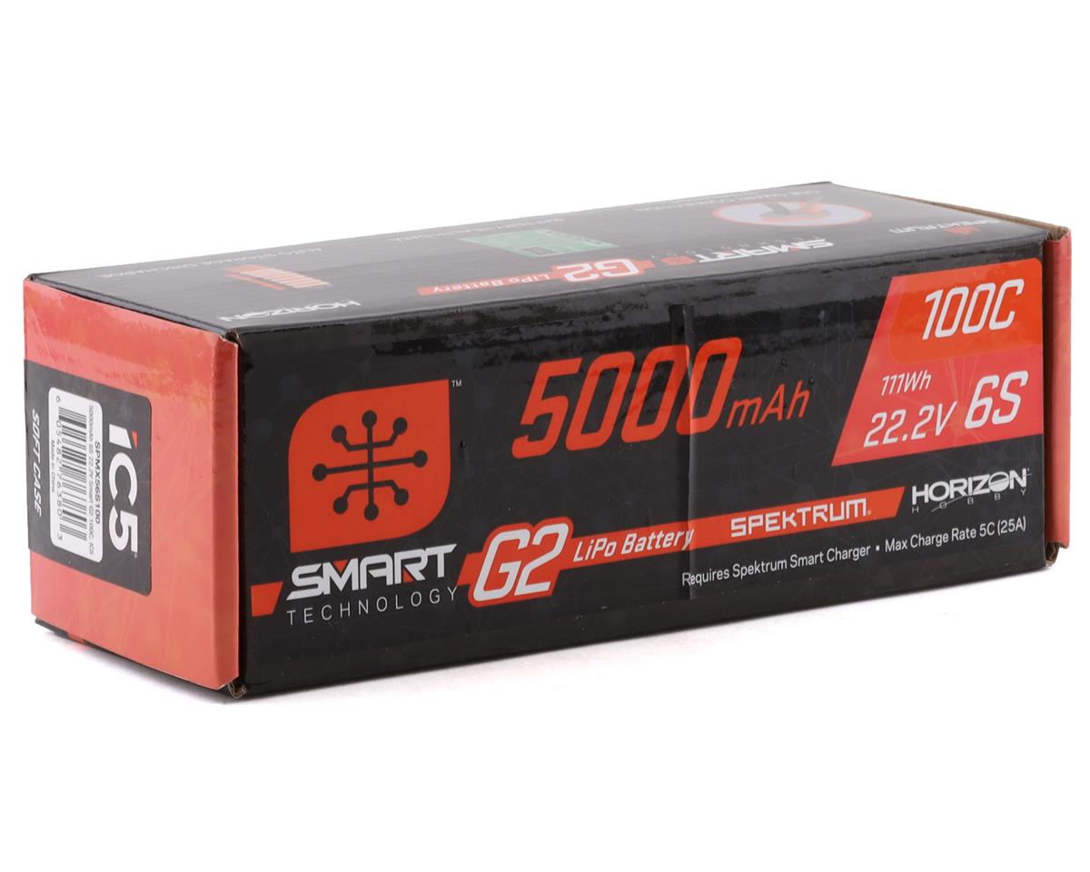 Spektrum RC 6S Smart G2 LiPo 100C Battery Pack (22.2V/5000mAh) w/IC5 Connector - BOBBYRC