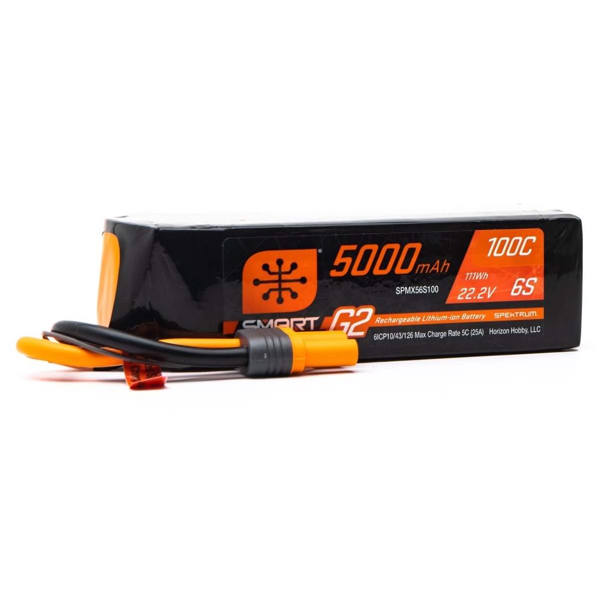 Spektrum RC 6S Smart G2 LiPo 100C Battery Pack (22.2V/5000mAh) w/IC5 Connector - BOBBYRC