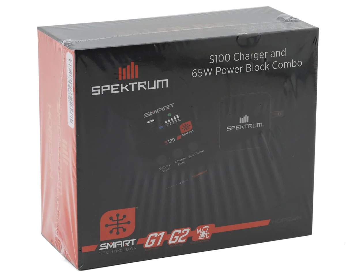 Spektrum RC S100 Smart Charger w/USB - C GaN Power Supply Combo (4S/100W) - BOBBYRC