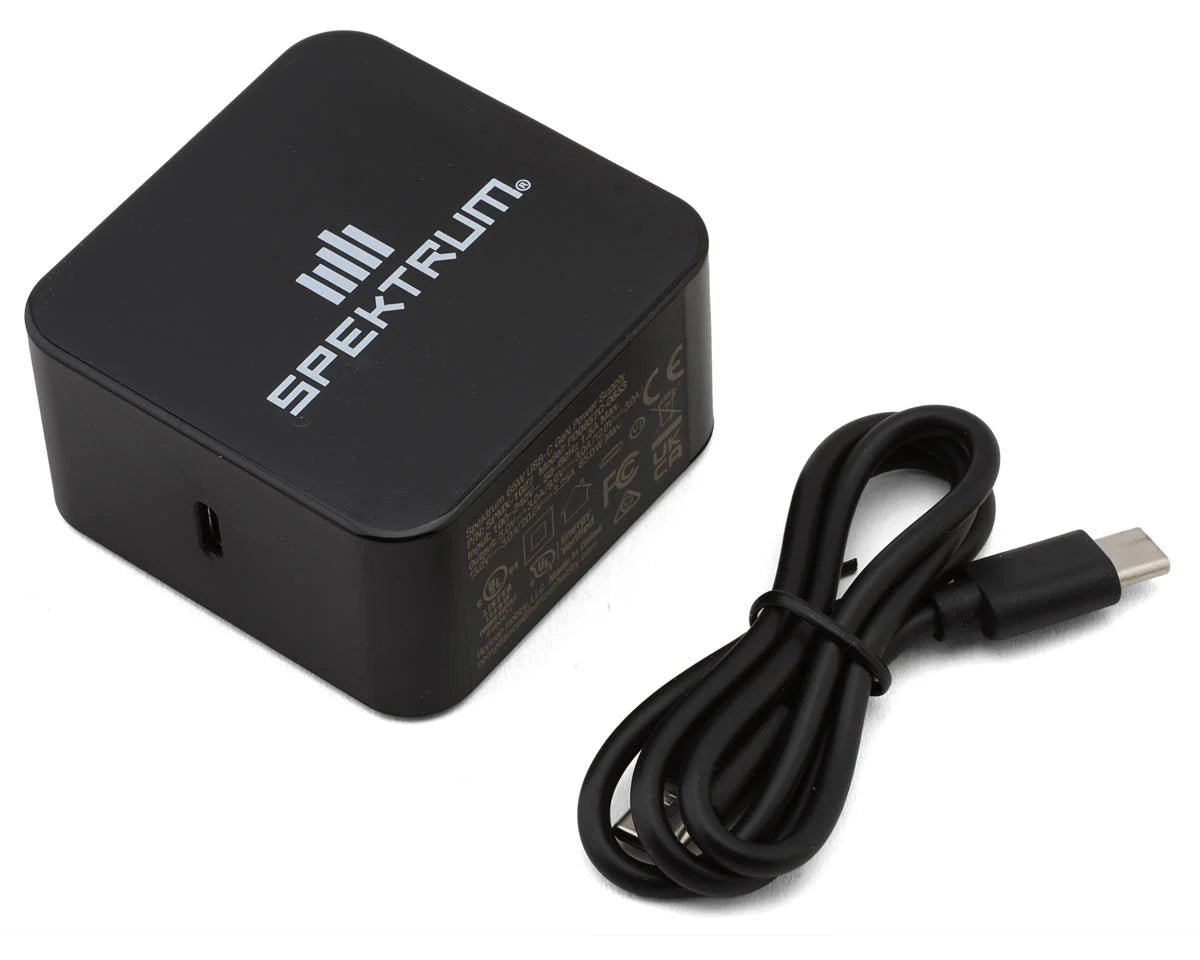 Spektrum RC S100 Smart Charger w/USB - C GaN Power Supply Combo (4S/100W) - BOBBYRC