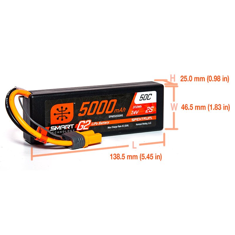 Spektrum RC Smart G2 PowerStage 2S Bundle w/2S Smart LiPo Battery (5000mAh) - BOBBYRC