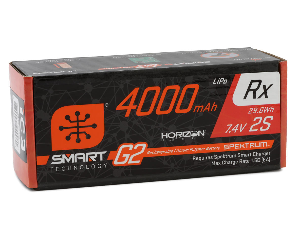 Spektrum RC 2S Smart G2 Receiver LiPo 15C Battery Pack (7.4V/4000mAh) w/IC3 Connector