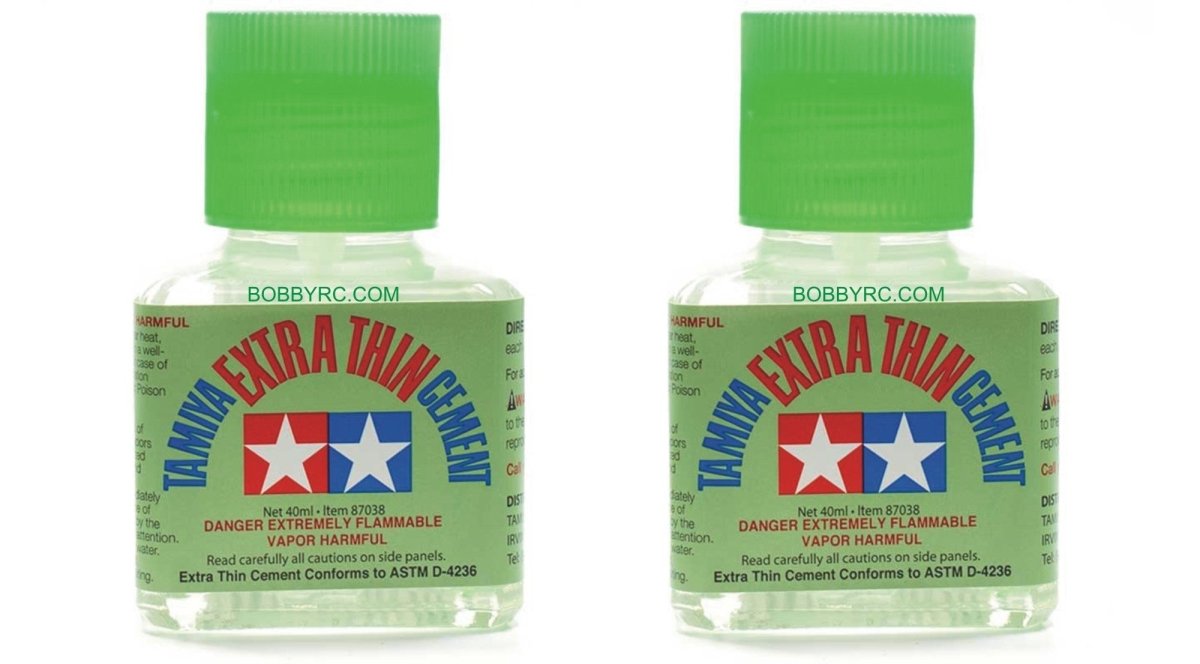 Tamiya (2 Pack) 87038 Extra Thin Cement Glue Fine Tip 40ml - BOBBYRC