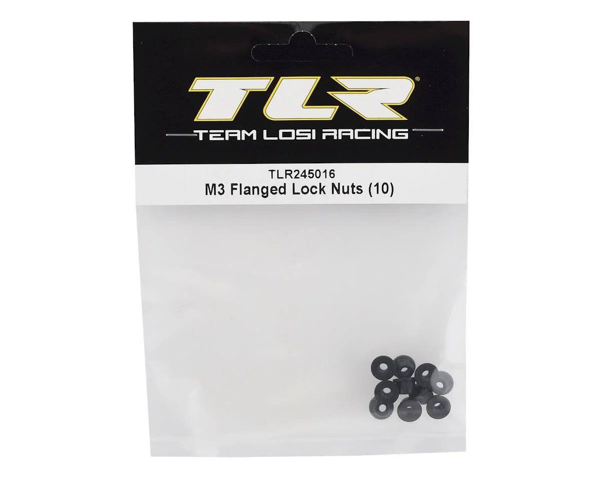 Team Losi Racing M3 Flanged Lock Nuts (10) - BOBBYRC
