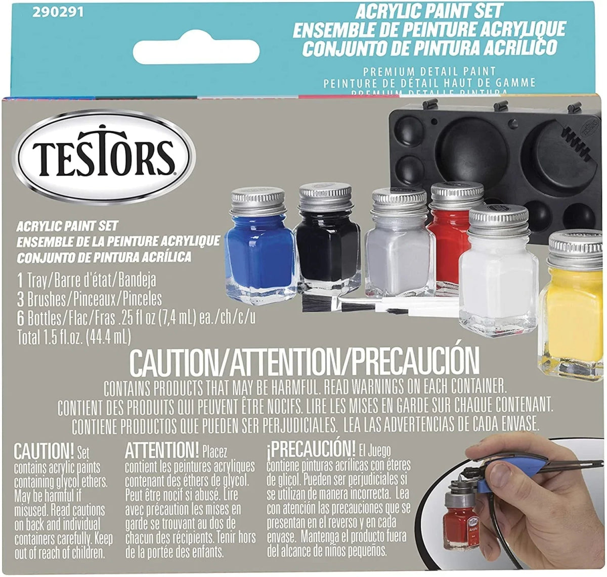 Testors TES290291 Acrylic Paint Set Primary, Multicolor - BOBBYRC