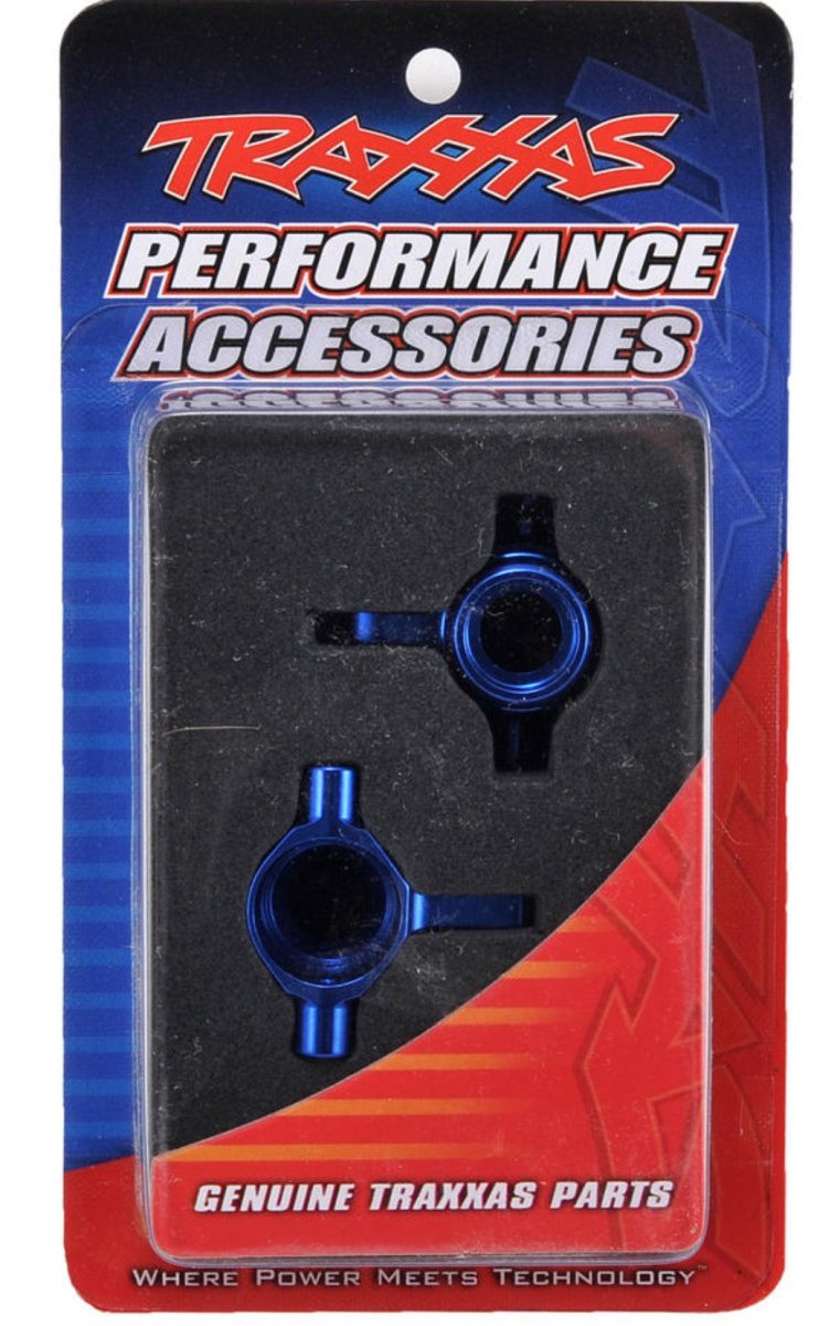 Traxxas 1/7 XO - 1 100MPH 4wd SUPERCAR Hubs Front Steering Blocks Blue Aluminum - BOBBYRC