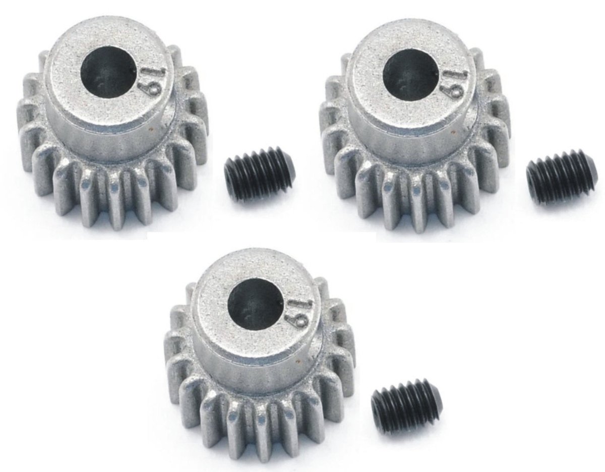 Traxxas 2419 Pinion Gear 19T 48P(3pcs) Compatible with Slash 2WD Rustler Stampede Bandit VXL XL5 - BOBBYRC