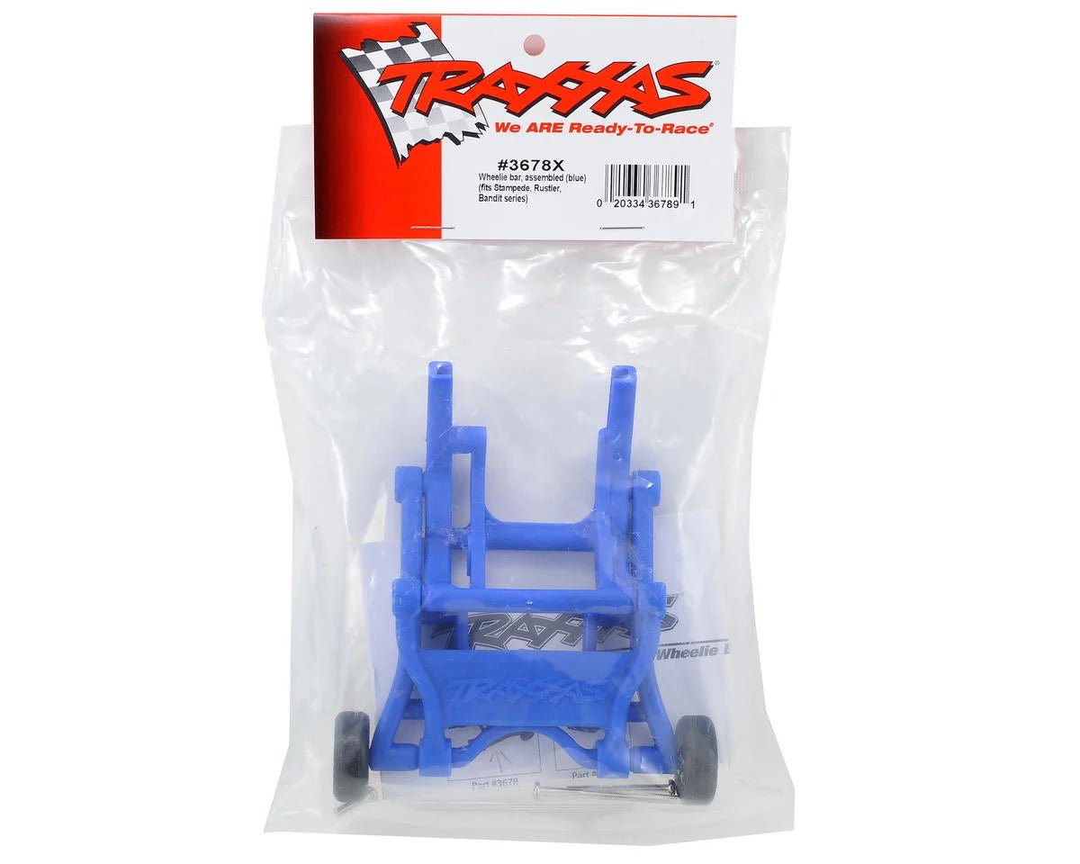 Traxxas 3678X (BLUE) Wheelie Bar Assembly 2WD Slash, Stampede, Rustler , Bandit - BOBBYRC