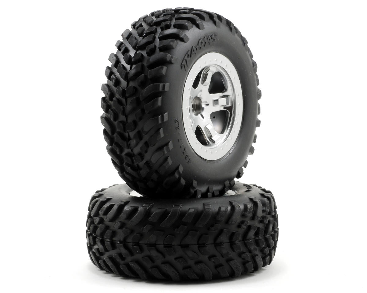 Traxxas 5875 2.2/3.0 Tire w/SCT(Standard) (Satin Chrome)(Front Wheels) - BOBBYRC