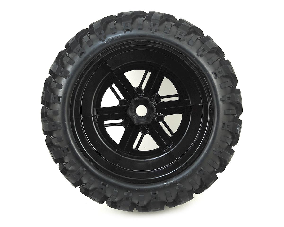 Traxxas X - Maxx Wheels & Tires (FACTORY GLUED ASSEMBLED (Set 2) 7772 Black Chrome - BOBBYRC