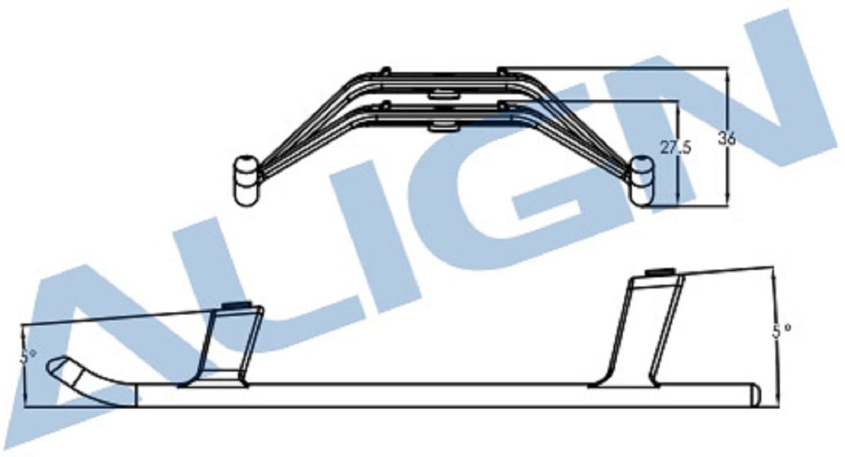 Align/T - Rex Helicopters 470L 450L PRO Landing Skid White H47F001XX - BOBBYRC