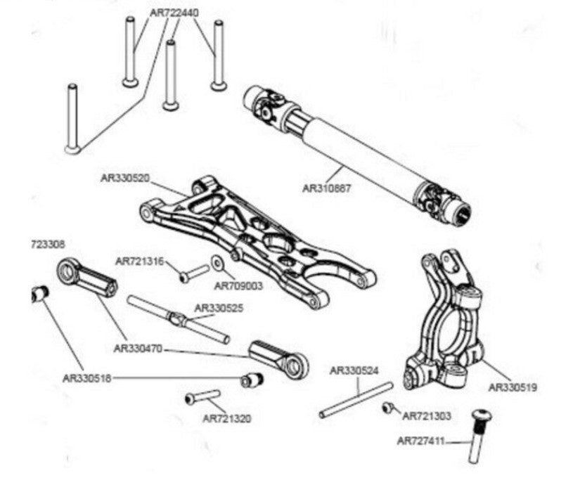 Hot Racing Arrma 4x4 Kraton Outcast 4S Aluminum Front C Hubs TFF1901 - BOBBYRC