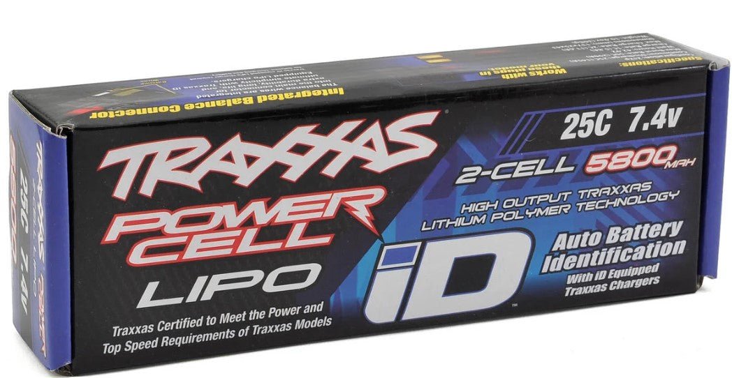 Traxxas 2843X 7.4V 2s 5800Mah Lipo ID Battery Rustler Bandit VXL Stampede 4x4 - BOBBYRC