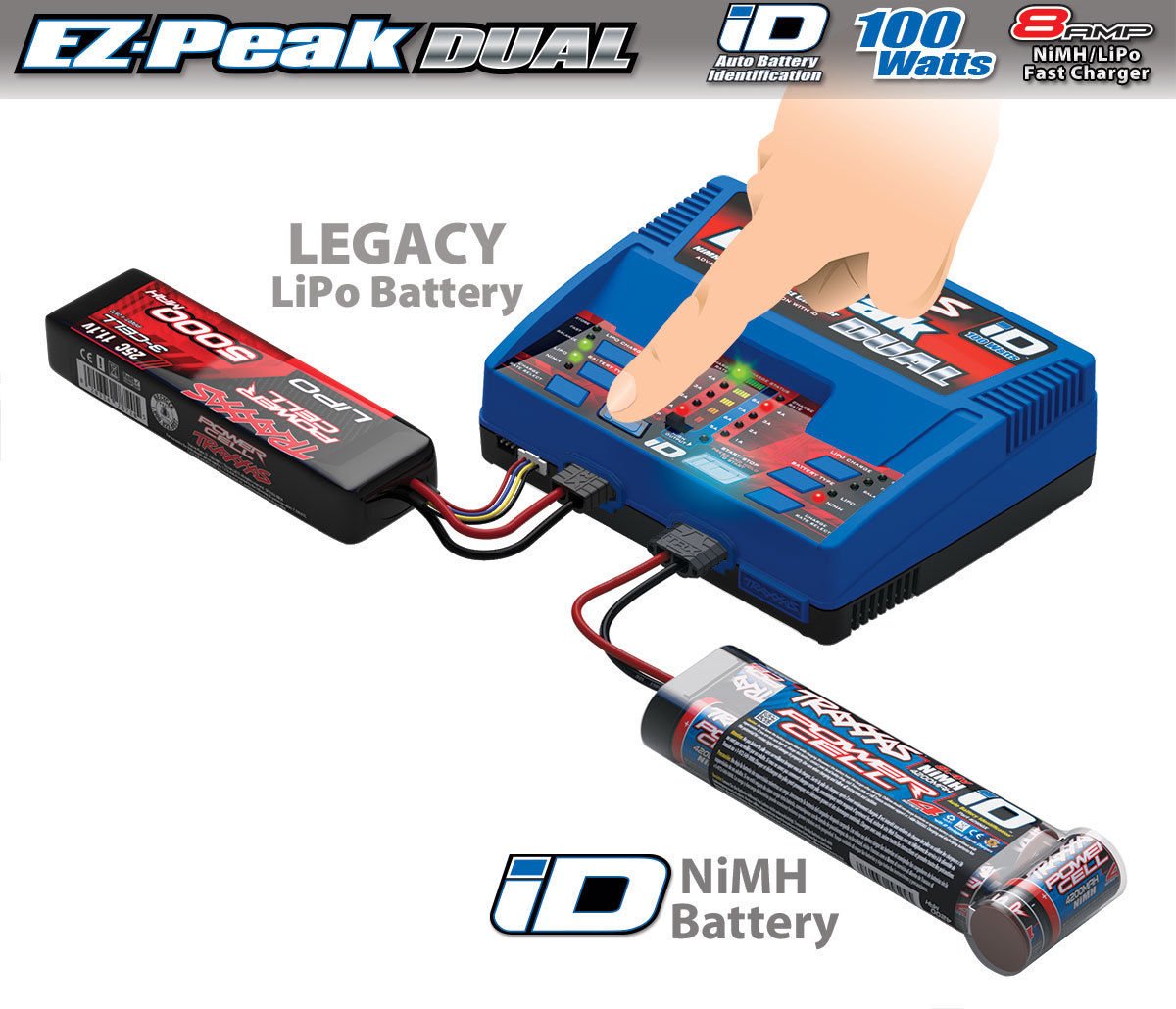 Traxxas 2972 EZ - Peak Plus NiMH / LiPo Auto - iD Dual Charger 1/10 Slash / E - Revo - BOBBYRC