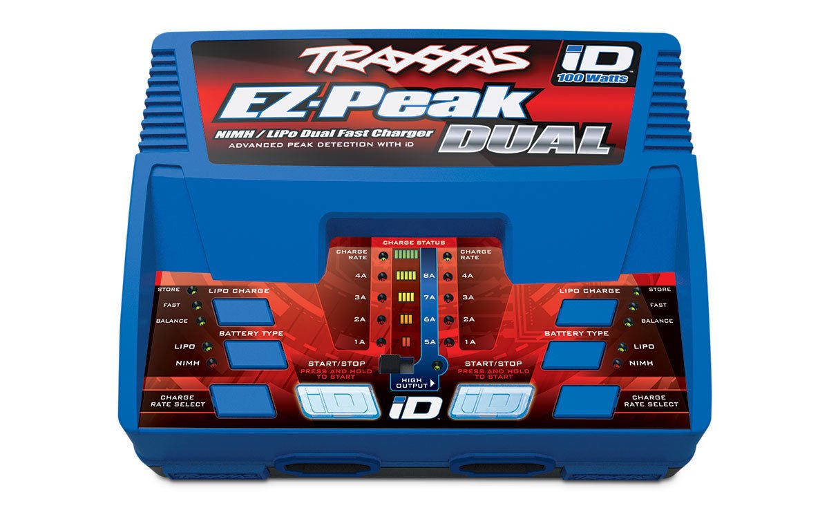Traxxas 2972 EZ - Peak Plus NiMH / LiPo Auto - iD Dual Charger 1/10 Slash / E - Revo - BOBBYRC