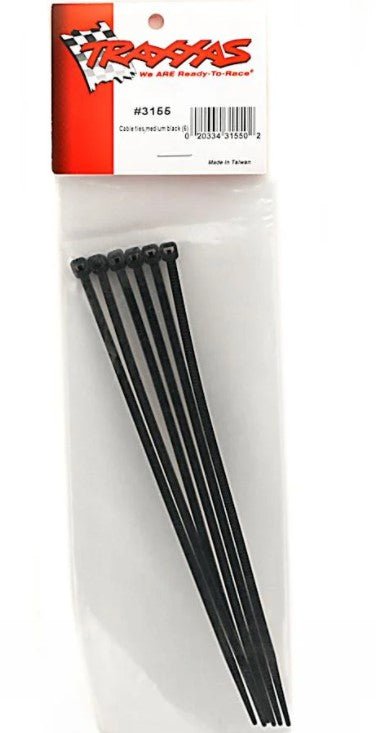 Traxxas 3155 Cable ties, medium (black) (6) - BOBBYRC
