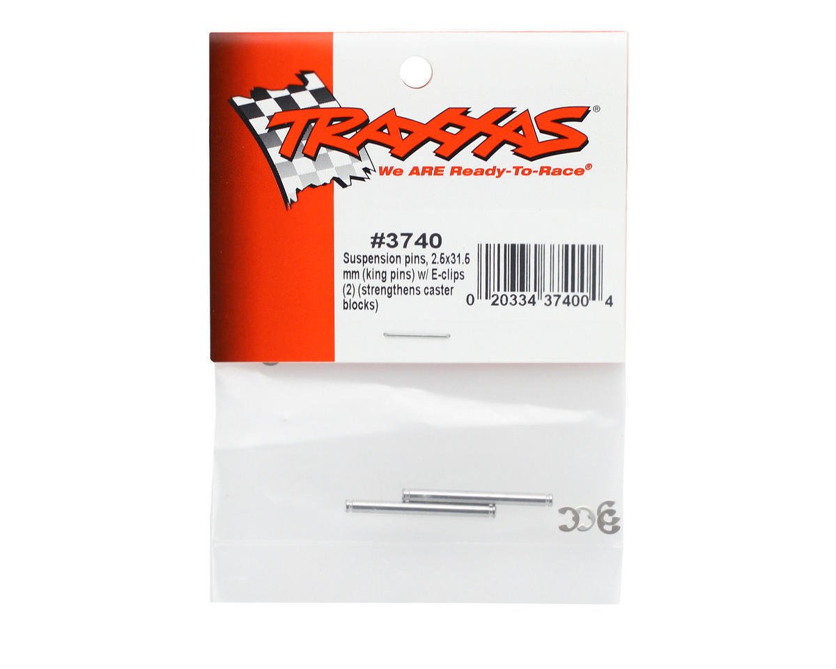 Traxxas 3740 Bandit Stampede Rustler Suspension King Pins w/ E - Clips (2) - BOBBYRC
