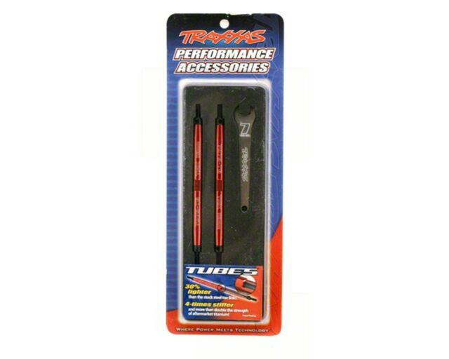 Traxxas 5141R Red Aluminum 112mm Front Toe Link Tubes for T - Maxx 3.3 & E - maxx - BOBBYRC